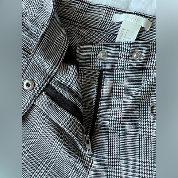 H&M Womens Grey White Plaid Dress Pants Emo Punk Trousers 4 - Picture 4 of 10